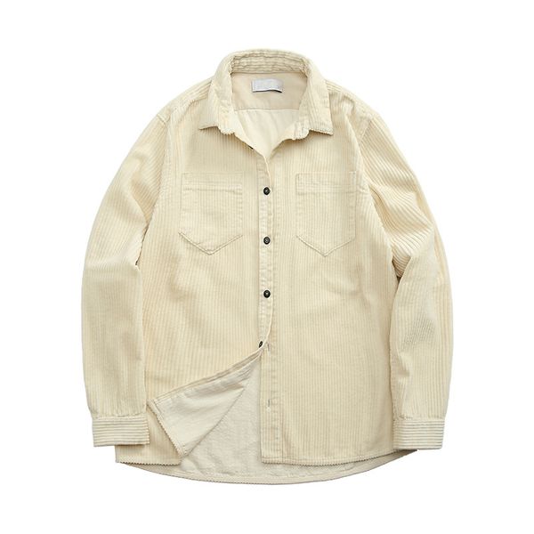 

men's shirts functional mens spring and autumn fashion brand casual coat corduroy long sleeve shirt large european american size style, White;black