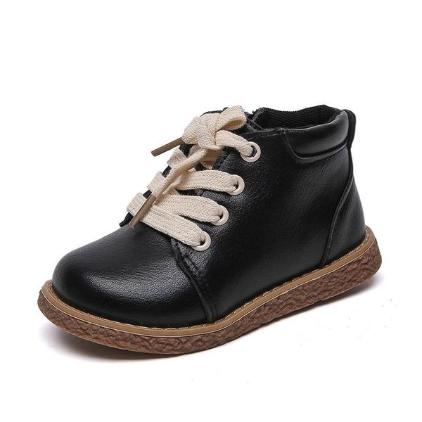 

boots 2021 winter flats velvet warm children' shoes soft bottom high-fashion baby for boys and girls, Black;grey