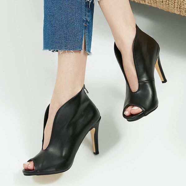 

dress shoes brand tulip, black / tan skin colors, 8cm heel-height, women 's pumps 9lun