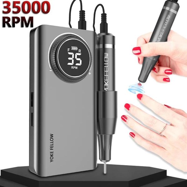 

nail drill & accessories 35000 rpm portable rechargeable pen lcd machine apparatus for manicure gel polisher
