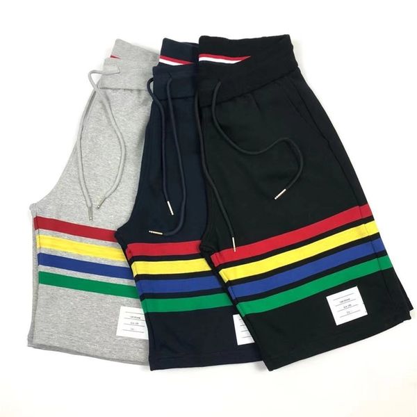 

tb style casual penta pants thom 2021 spring and summer new classic four bar color sports yarn dyed shorts, White;black