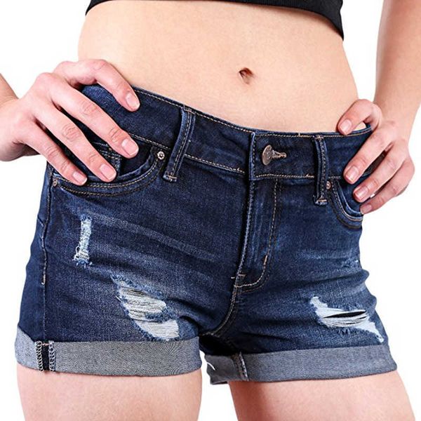 

jeans style women's denim shorts in 2021 summer, Blue