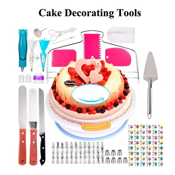

baking & pastry tools meibum cake decorating sets scraper nozzles converter cream bag icing piping tips confectionery stainless