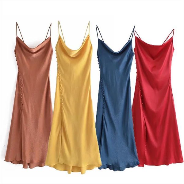 

za slip satin long sundresses womens dress backless elegant summer ladies strap, Black;gray