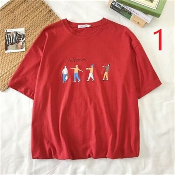 

2021 new round neck loose clothes korean version of the trend class service custom summer compassionate men's clothing chsj, White;black