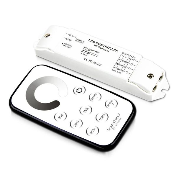 Bincolor T1 R3 Mini RF Rem Wireless Drink Drimming LED Dimmer Receiver Controller para luz de tira, DC12V-24V