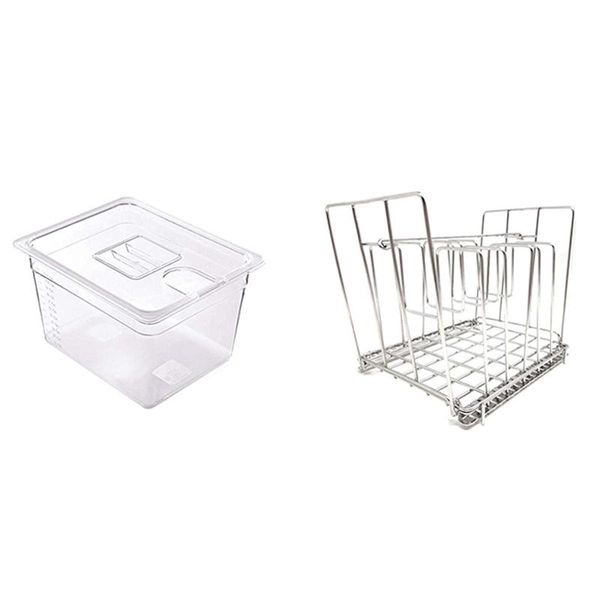 

hooks & rails stainless steel rack for most 11l sous vide cooker containers detachable dividers separator immersion circulators