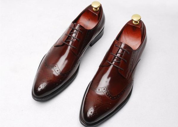 

dress shoes men borgeus genuine leather derby oxfords 2021 wedding prom fashion lace up male design italian, Black