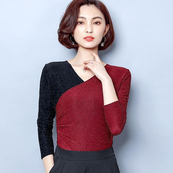 

women's blouses & shirts korean women shirt long sleeve blouse v neck lady basic plus size blusas mujer de moda 2021, White
