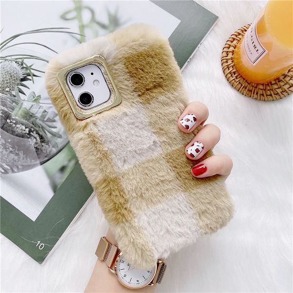 

plaid plush phone cases for iphone 12 11 pro promax x xs max 7 8 plus