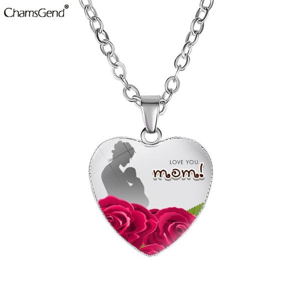 

pendant necklaces mom's gift mom letter love heart neck women festival jewelry accessories boutique gifts for mommy, Silver