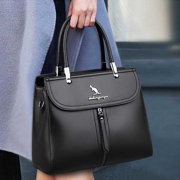 

2021 new fashion kangaroo high grade temperament hand one shoulder messenger women's large capacity bag