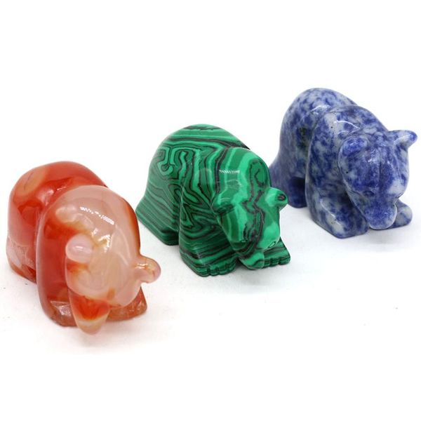 

jewelry pouches, bags natural stone decoration bear-shaped artificial ornament lucky gift bed-room garden office desk car ornaments, Pink;blue