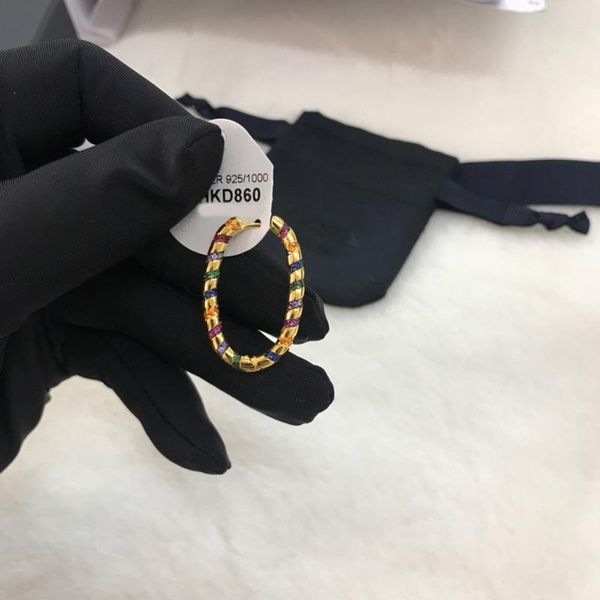 

hoop & huggie fashion charm copy copy, yellow multicolor mono earring with stripes women luxury jewelry gift, Golden;silver