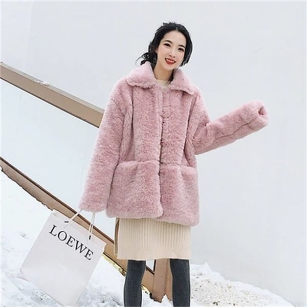 

new high-end fashion women's fake fur coat 18c30 gvia, Black