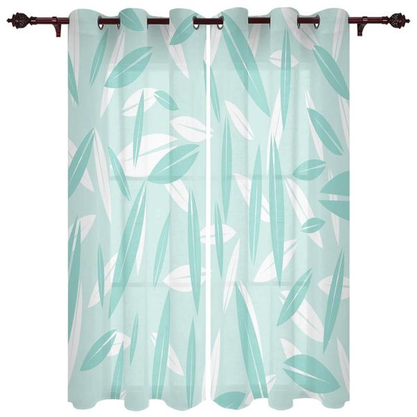 

translucent curtains willow leaves fresh green living room closet kitchen bedroom home decoration exquisite window curtains