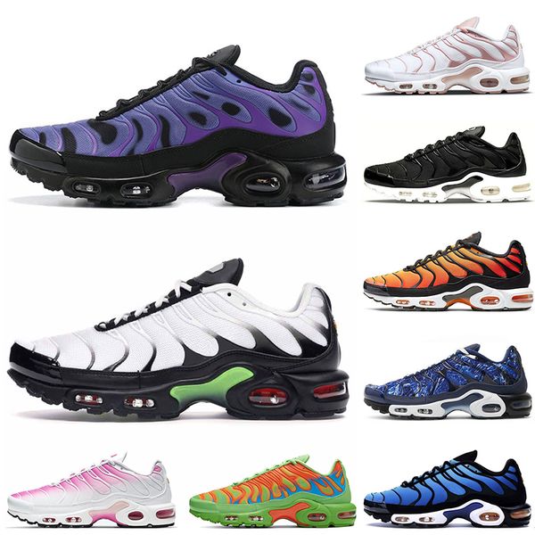 

terrascape plus tn mens women running shoes big size 12 triple black white off neon green hyper blue oreo breathable sneakers trainers outdo, White;red