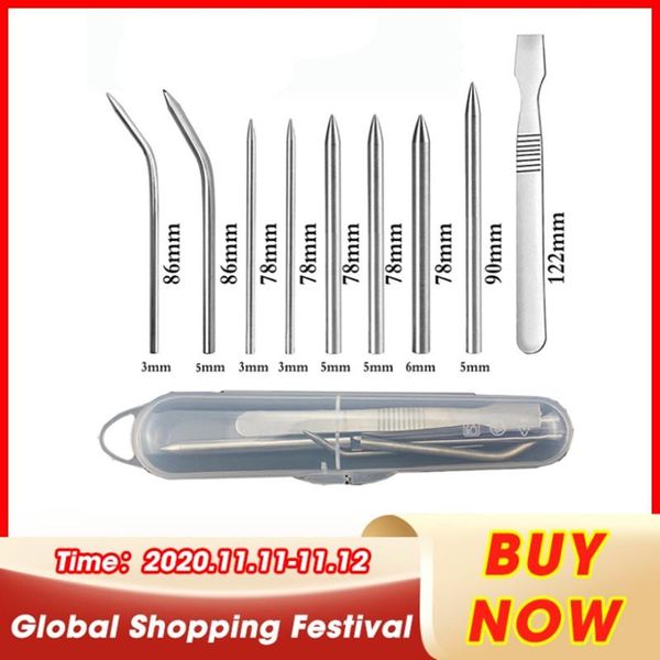 

paracord stitching set stainless steel umbrella rope needle bracelet flattener knitting needles diy jewelry accessories new 9pc