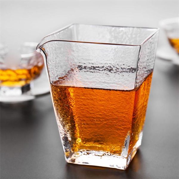 

wine glasses heat resistant glass tea infuser simple square chahai creative thickened fair cup transparent office teacup pitcher teaware