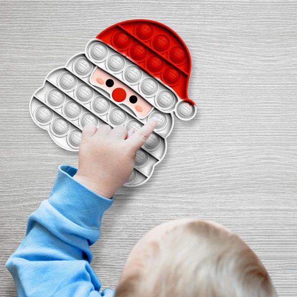 

party favor silicone push bubble fingertip toys creative santa claus shape design adults children sensory decompression crafts