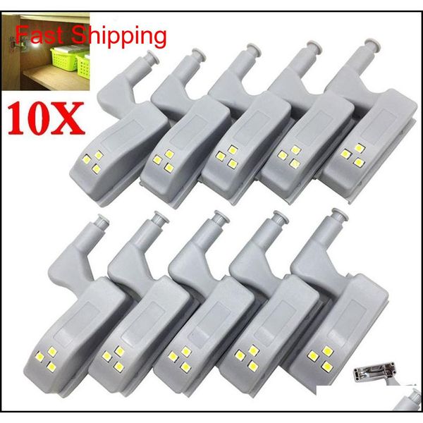 

10pcs cabinet cupboard wardrobe matic led hinge light white smart sensor lamp home jlldqp otsweet, Silver