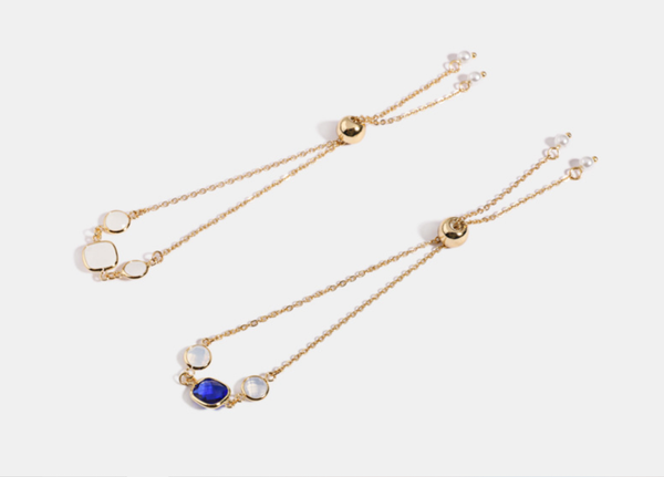 

charm bracelets 2021 european and american wowen selling elegant ladies high-fashion adjustable zinc alloy blue/white crystal bracelet, Golden;silver