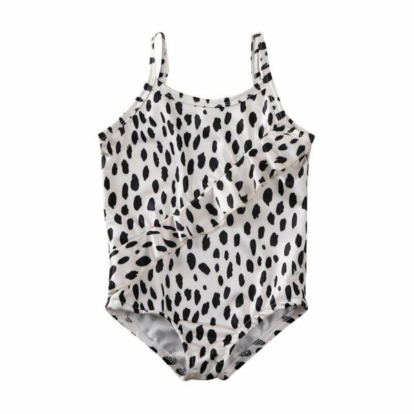 

one-pieces summer toddler kids baby girls one piece swimwear swimsuit leopard bikini monokini swimming costume beachwear 1-6y, Black