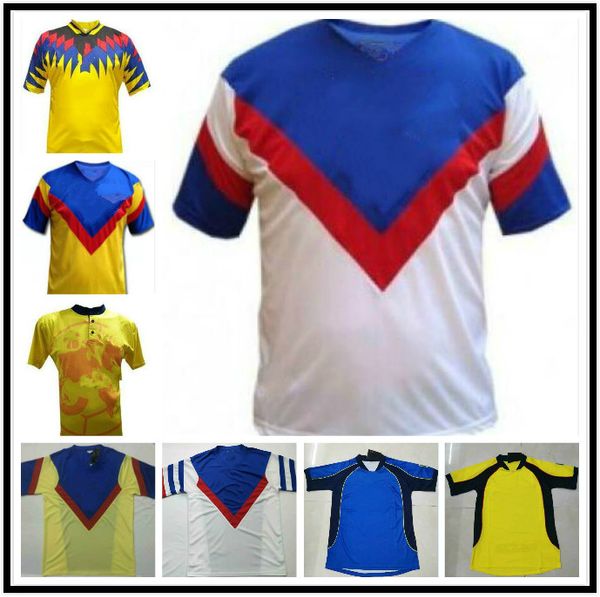 

1987 1988 1993 1994 1995 1996 1999 2001 2002 liga mx club america retro soccer jersey 87 88 mexico league jersey football shirts, Black;yellow