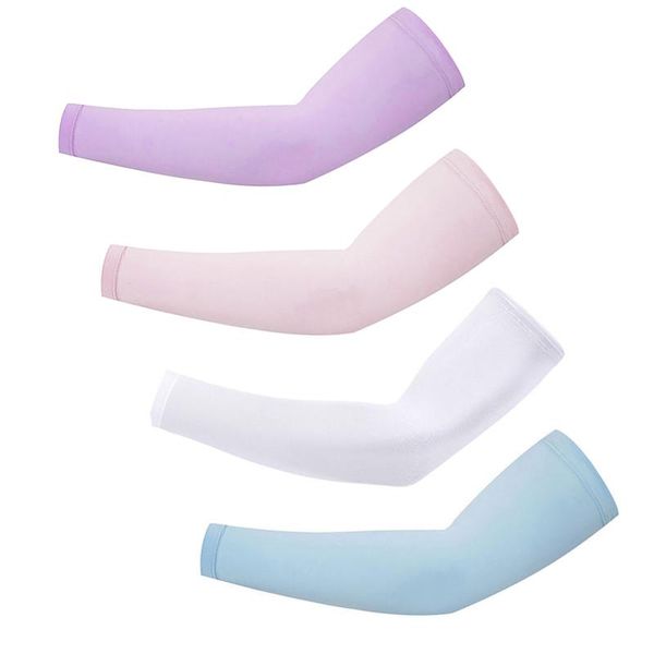 

elbow & knee pads 4pcs cooling arm sleeves cover cycling running uv sun protection outdoor men nylon cool for hide tattoos, Black;gray