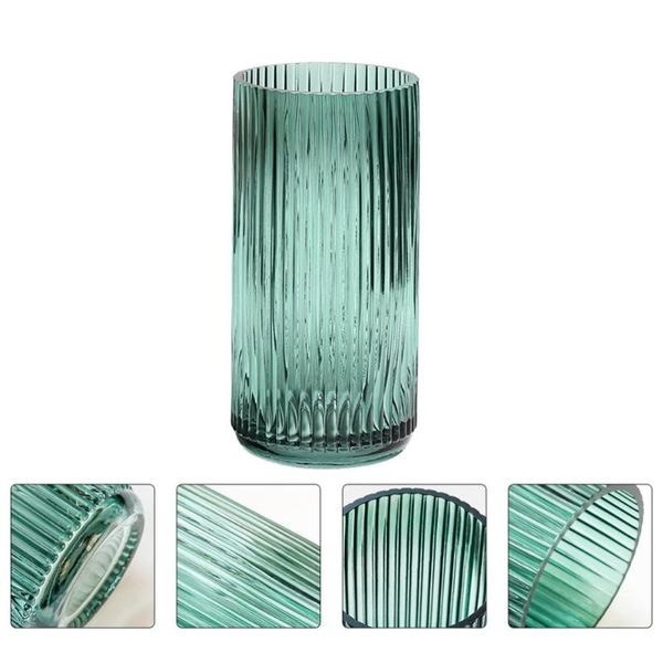 

vases 1pc glass flower arrangement bottle dried decorative prop (dark green)