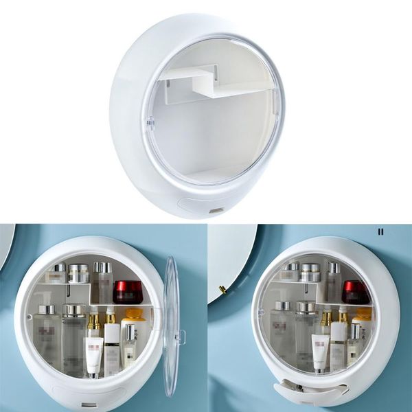 

wall mounted makeup cosmetic storage box organizer for bathroom save space