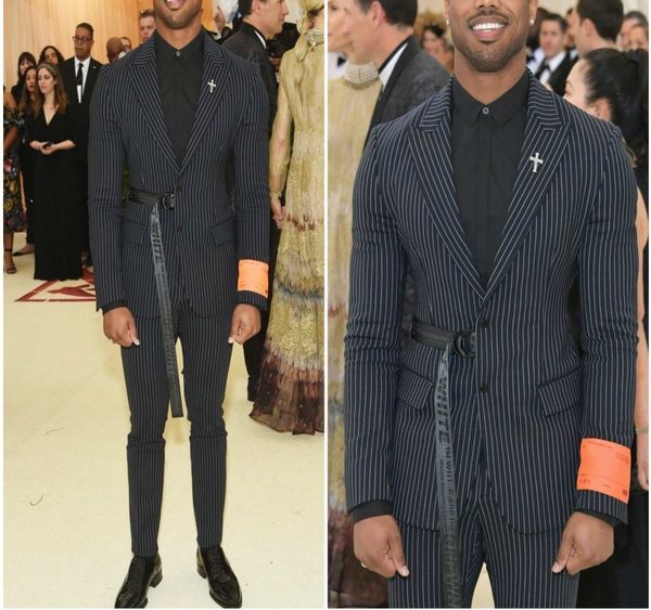 

men's suits & blazers the latest design star with a striped suit for men, prom dress, wedding fashion, slim fit two piece of jacket pan, White;black