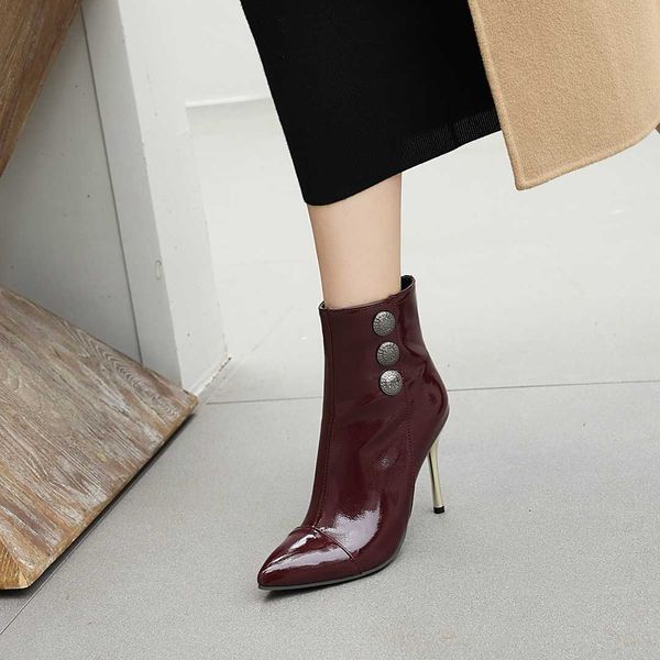 

dress shoes autumn women's boots turned to toe stiletto high heels women fashion single 1umj, Black