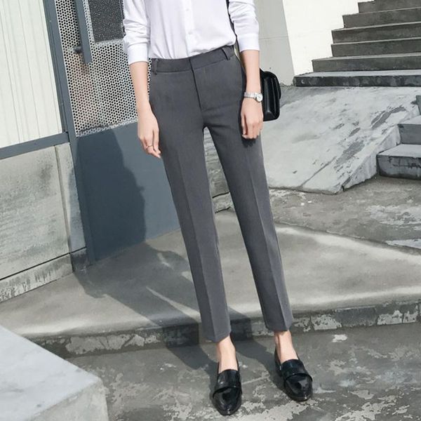 

women's pants & capris of smoke tube business attire work tall waist trousers for spring and summer 2021, Black;white