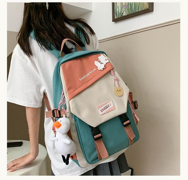 

backpack 3494 japanese large-capacity contrast color female college students niche girl