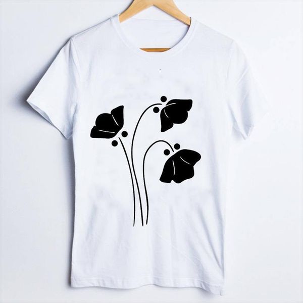

tees and women print cartoon mens t shirts womens simple flower fashion short sleeve 90s ladies clothes lady clothing, White;black