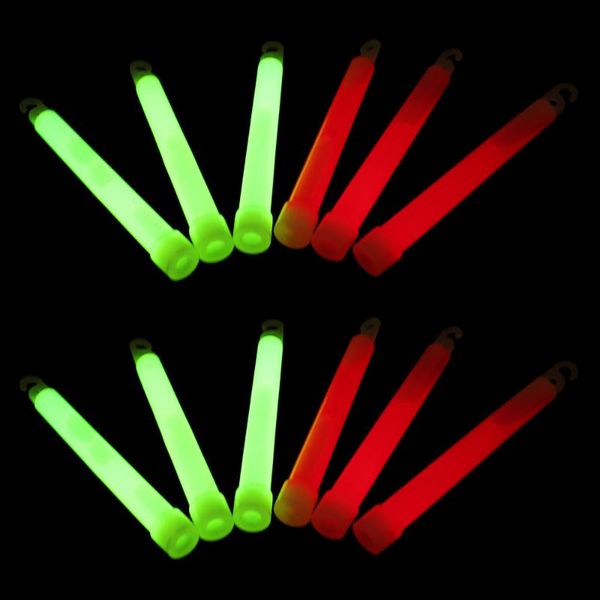 

party decoration 1 set 12pcs creative light sticks camping emergency glow (green red)
