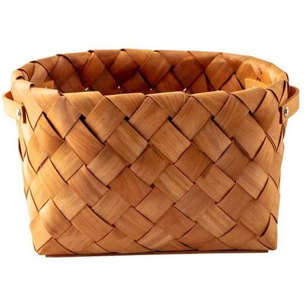 

storage baskets basket veneer weave decoration, handmade, primary color box