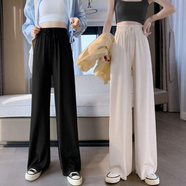 

women's pants & capris women's cotton high waisted harem loose soft elastic waist white summer casual trousers for female pantalon, Black;white