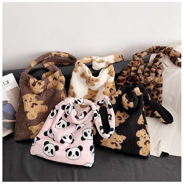 

evening bags large capacity plush shoulder bag women's tote handbag