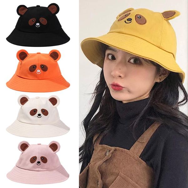 

wide brim hats 1pc cute fisherman cap panda/ frog bucket hat women girls spring summer outdoor hiking beach casual sunscreen, Blue;gray