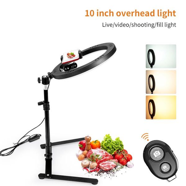 

desk look-down fill ring light lamp live 26cm video pgraphy lighting phone ringlight tripod stand p led selfie bluetooth