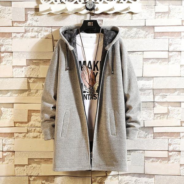 

men's sweaters zity hooded cardigan autumn knitted sweater mens fleece coats male sweatshirt solid color casual slim fit man warm jacke, White;black