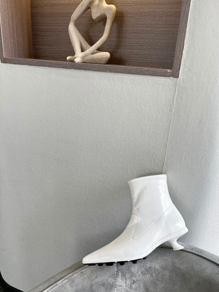 

luxury brand winter cat heel knee boots female red sole pointed toe ladies short boot fashion high heels formal dress party, Black