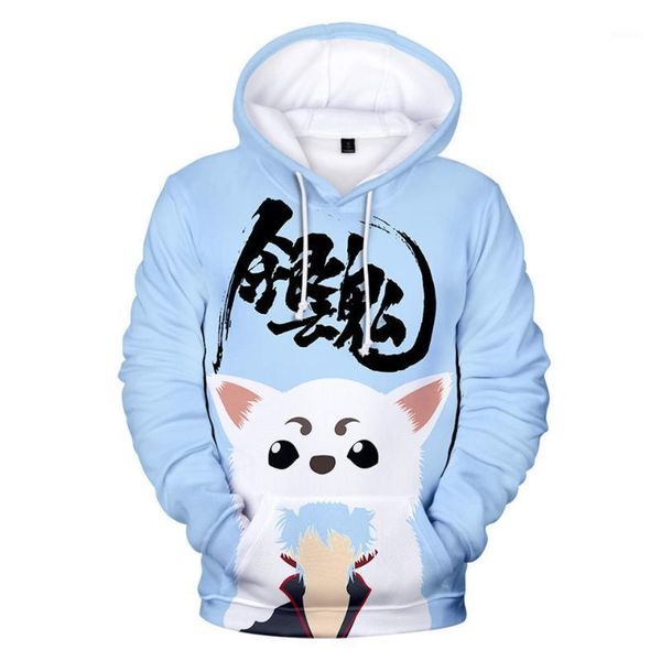 

men's hoodies & sweatshirts gintama anime men/women fashion hip hop harajuku streetwear pullover 3d and sweatshirt, Black