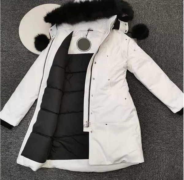 

2021 women down jacket winter coats womens casual outdoor canada big fur collar outwear thicken high grade windproof and warm detachable ha, Black