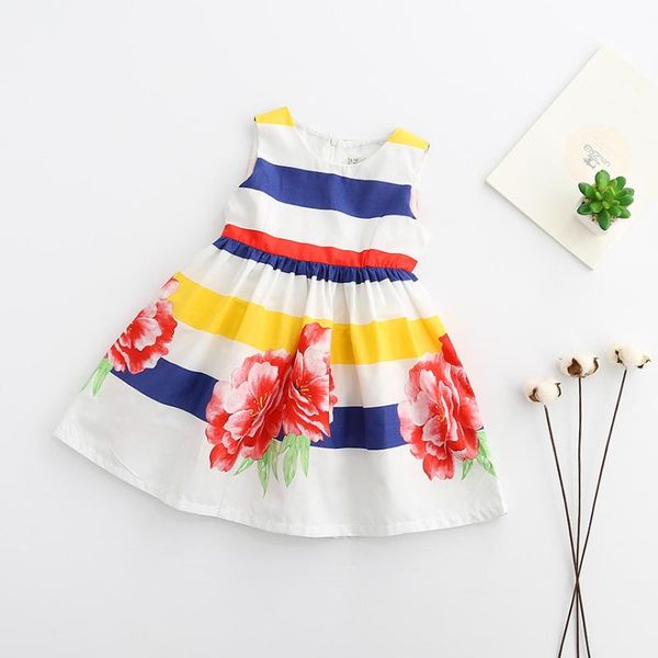 

girl's dresses menoea girls clothing dres 2021 summer girl princ dr children floral printed design kids for 2-7y, Red;yellow