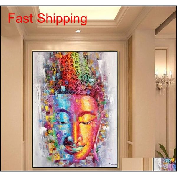 

buddha canvas painting picture wall art home decoration hand painted modern abstract oil painting on canvas gif qyljhz new_dhbest