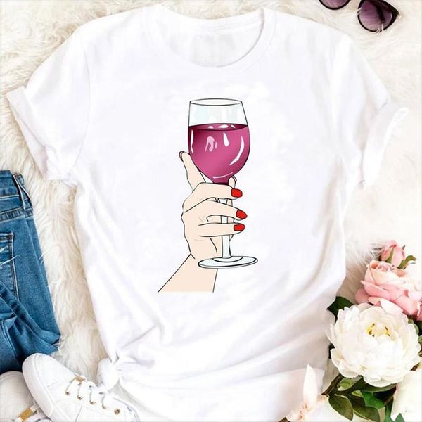 

summer wine happy time tshirts womens t shirt cartoon fashion short sleeve clothes graphic print female tee, White