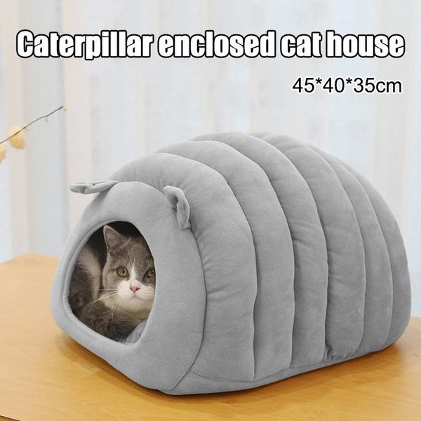 

cat house semi-enclosed plush autumn and winter warm cat bed improved sleeping plush pet bed small dog kennel cama gato kat